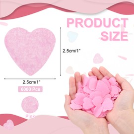 Rebower 6000 Pcs 1 Inch Hearts Paper Confetti Pink Tissue Paper Confetti, Colored Tissue Paper Confetti, [for Wedding, Arts Crafts, Valentine's Day]