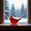 Juroicessry Red Acrylic Cardinal Figurine Home Decor Glass Bird Statue
