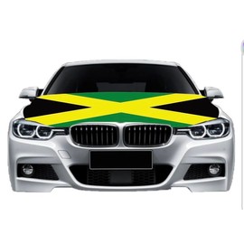 Car Hood Cover Country Flag Hood Cover Durable Weatherproof Universal Fit Car Cover for All Seasons Protection Custom Fit for Cars Trucks SUVs (Jamaica)