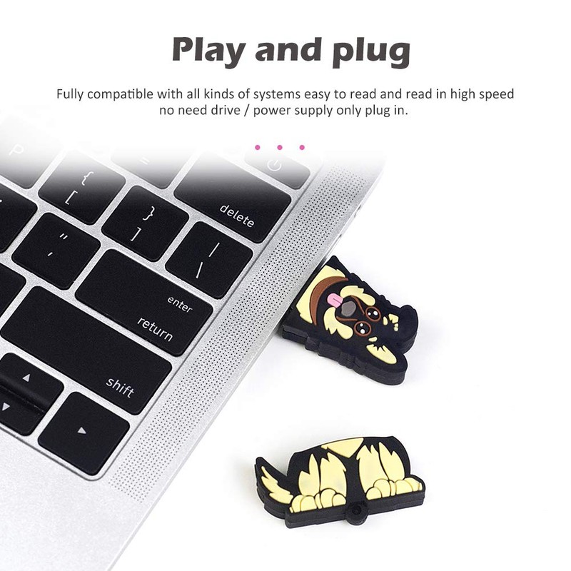 LEIZHAN Cute USB Flash Drive 16GB Cartoon Dog Pendrive Memory
