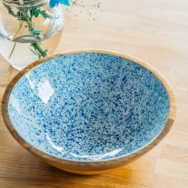 APS 1054 Mango Wood Bowl with Epoxy Resin Coating Inside,