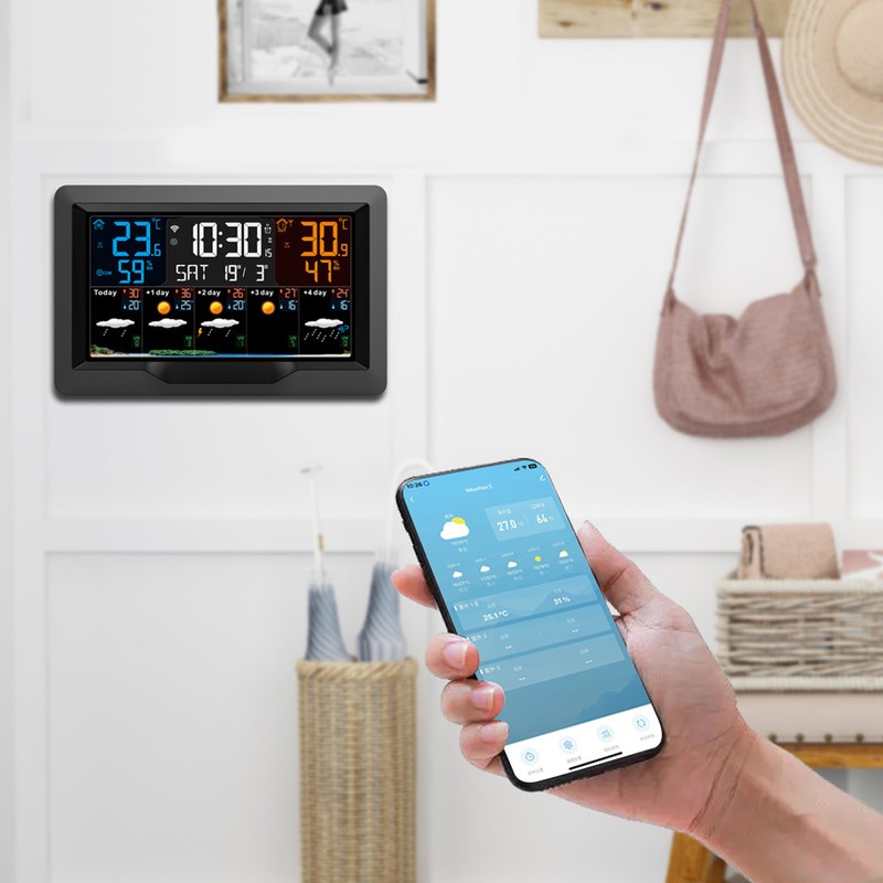 Smart Weather Clock WiFi Wireless Digital Weather Clock for Temperature
