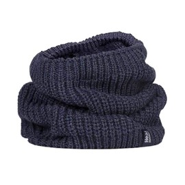 HEAT HOLDERS - Mens Thick Winter Warm Fleece Lined Chunky Knit Thermal Neck Warmer (One Size, Navy (Larvic))