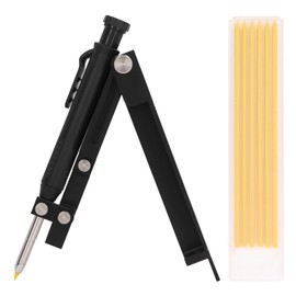 Multi Function Scribing Tool Aluminum Alloy Woodworking Scriber Line Drawing Tool Construction Pencil with Refills Yellow