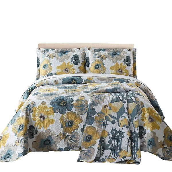 Royal Tradition Leahanna Reversible Coverlets, Twin XL Over-Sized 2pc Quilt