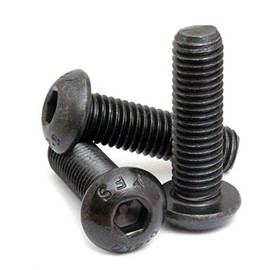 MonsterBolts - #6-32 x 7/16" Button Head Socket Cap Screws, ASME B18.3, Alloy Steel, Black Oxide, 10 Pack