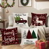 Whiosyrt Merry Christmas Throw Pillow Covers 18x18 Inch Set of