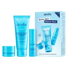 Skinfix Barrier+ Better Skin Starts Here Kit - Includes Mini Triple Lipid-Peptide Cream (0.5 oz), Mini Foaming Oil Cleanser (2 oz) & Mini Triple Lipid Activating Serum (0.35 oz) - Vegan, Cruelty Free