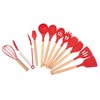 12 PCS Kitchen Cooking Utensils Set Ergonomic Wooden Handle Silicone