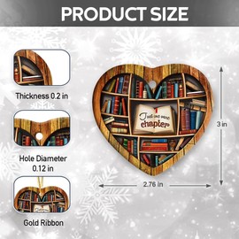 Book Ornaments for Christmas Tree 2025, Gifts for Book Lovers, Christmas Ornament Books Decor for Librarian, Learning Club Gifts Ideas for Women, Christmas Decorations Ceramic Ornaments