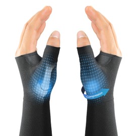 FORTEMOTUS Thumb CCD Joint Bandage Right and Left, 1 Pair Compression Copper Arthritis Cuff for Thumb Orthosis, Rhizarthrosis, Tendonitis, Thumb Bandage for Women, Men (M)