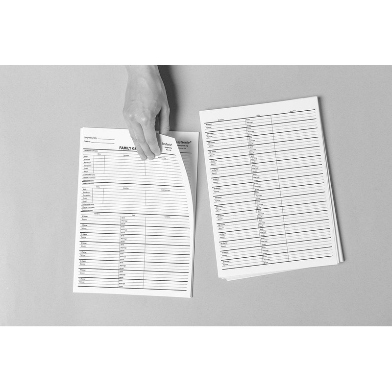 Blank Two-Sided Family Group Sheets for Genealogists (7-Pack) | Archival-Quality