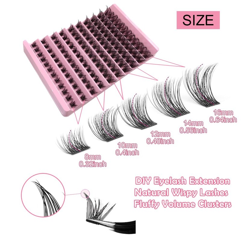 Lash Clusters, 120Pcs DIY Individual Eyelash Extenisons Natural Look D