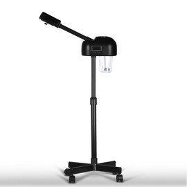 HeavenBird Stand Professional Ozone Facial Steamer with Digital Display, Adjustable Height & Rolling Base, Timer Function, 360° Rotatable Nozzle, Hot Mist Function, Use for Home, Salon SPA (Black)