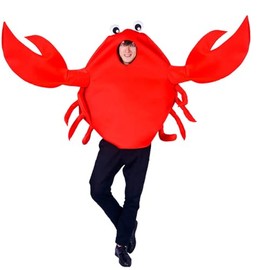 KalcyKizz Adult Unisex Crab Costume Funny Animal Party Costume,Red