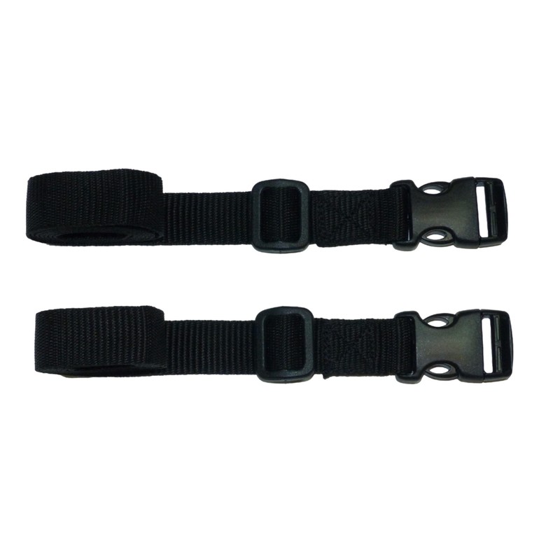 Webbing Strap with Quick Release Buckle, Pack of 2 (Black,