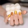 100% handmade press-on nail box with 10pcs (Golden(S))