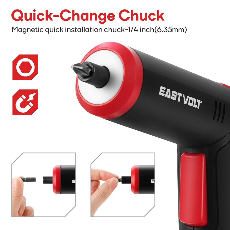 Eastvolt 4V Cordless Screwdriver, 6Nm Electric Screwdriver Rechargeable with 90