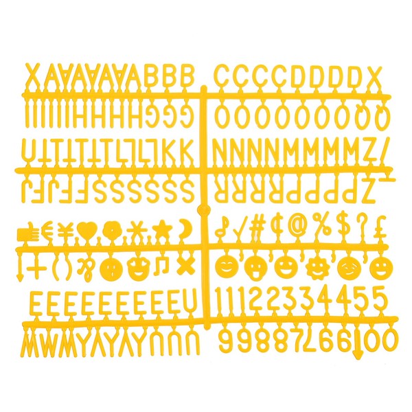 sourcing map Felt Board Letters, 680 Characters Yellow 3/4" Letters