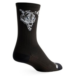 SockGuy SGX 6in Wolf Performance Cycling/Running Socks (Wolf - L/XL)