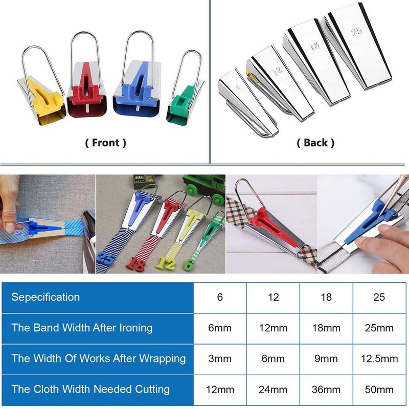 Bias Binding Sewing Tape Fabric Tapes Various Sizes for Making