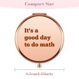 Math Teacher Appreciation Back to School Gift Math Lover Compact Makeup Mirror Retirement Thank You Teacher Pocket Folding Travel Mirror Gift for Mathematician Algebra Geometry Genius