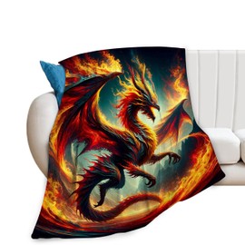 Manta de dragones de forro polar suave de franela para hombres, niños, mujeres, amantes de adultos, para sofá, cama, decoración de habitación, 40 x 50 pulgadas