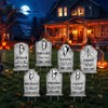 Arosche Halloween Horror Tombstone Plastic Yard Signs 7Pcs with Stakes