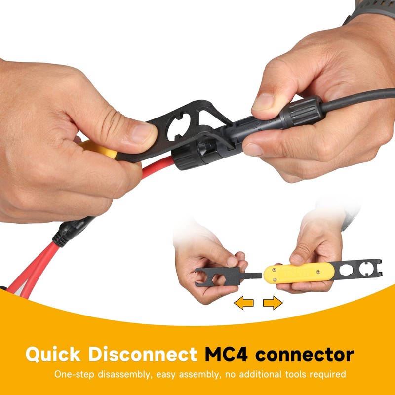 Metal MC4 Disconnect Tool, Universal MC4 Tool with 4-in-1 Wrench
