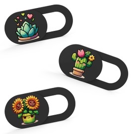 Tsyfro Ultra-Slim Laptop Camera Cover Slide | 0.03 Inch Thick | Upholds Digital Privacy | Compatible with Mobiles, Tablets, Desktops & Laptops (Plants WebCamCover - 3 Pack)