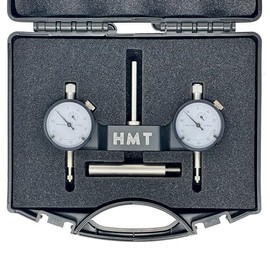 CNC Mill/Router Tramming Tool - Dual Metric Gauge DTI - 0.01mm - 100mm Centres 6.35/12.7 Shank - Hanley Machine Tool T2