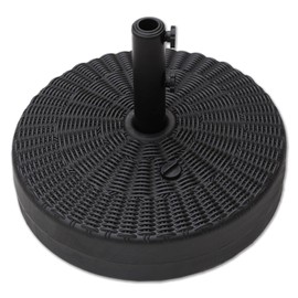 Helios&Hestia Heavy Duty Fillable Base Weight for Outdoor Patio Market Table Umbrella, 88 lb Round Plastic Umbrella Stand with Water and Sand Filled, Black