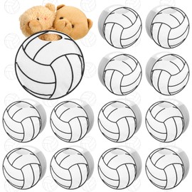 Shinylin 12 Pcs Sport Party Favor Bags 4.72'' Small Soccer Baseball Football Volleyball Felt Bags Sport Themed Party Goody Candy Bags for Sports Theme Party Favors Birthday Stuff(Volleyball)