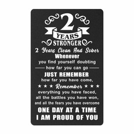 Richesele 2 Year Sobriety Gifts - 2 Year Sober Card for Women Men - Insipirational Two 2 Year AA Addiction Recovery Token