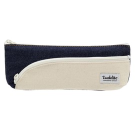 Luddite LD2T-LPNS-100 Pencil Case, Two-Tone Line Pencil Case, Slim Okayama Denim, white, Luddite LD2T-LPNS-100 Radite Pencil Case, Two-Tone Line Pen Case, Slim W78.7 x H80 x D25 Okayama Denim