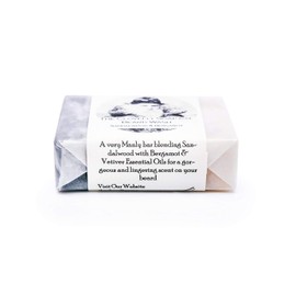 Clovelly Soap Co Natural Handmade Beard Shampoo Soap Bar Sandalwood & Bergamot 100g