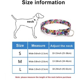 haoyueer Training Dog Collar, No Pull Martingale Collar, Slip Collar with Slidable Stop Ring for Small, Medium, Large Dogs (L, Daisy)