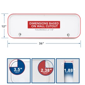 Leisure Coachworks RV Baggage Door 36" Wide X 12" High with Rounded Corners and Thumblocks for RV's- Compartment Access Storage Doors with Top Hinge- Camper Trailer Motor Home