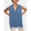EXLURA Womens Oversized Sweater Vest Knit V Neck Tunic Casual