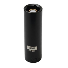 1/4" Drive 10mm Deep Magnetic Impact Socket Set, 6-Point, Cr-Mo Alloy Steel