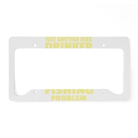 CafePress Fishing and Beer Fishing Hook License Plate Holder Aluminum License Plate Frame, License Tag Holder