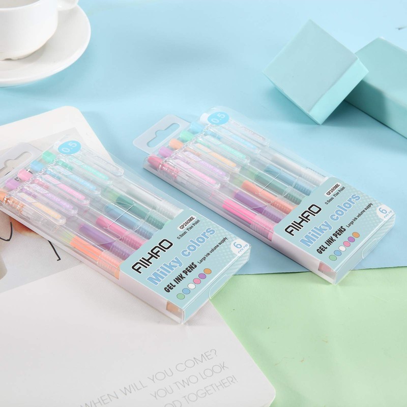 AIHAO Drawing Gel Ink Pens,Fine Point 0.5mm, Milky Colors, Journaling,