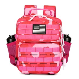 HongXingHai 9L Tactical Assault Backpack Gym Backpack Hiking Travel Backpack Camping Backpack, Rose Red Cp, Small, Daypack Backpacks