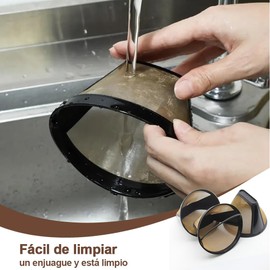 4PCS Tapered Filtro para Cafetera, Reutilizable Filtros para Cafetera de Goteo， Filtro de Café Universal Apto para Muchas Máquinas de Café，Café Preparado a Mano (4)