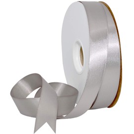 Morex Ribbon Double Face Satin Ribbon 7/8" X 50 YD Silver Ribbon for Gift Wrapping, Birthday Gift Cards, Satin Dress for Women, Silk Ribbons for Crafts, Wedding Gifts for Couple