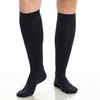 BAMBOOVEN Women's Rayon Made From Bamboo Knee High Socks-Black/White-US (6-9)-409