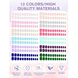 EBANKU 288 Pieces Kid Fake Nail, 12 Pack Kids Press on Nails Short Full Cover Fake Nails for Girls with Nail Glue and Nail Adhesive Tabs