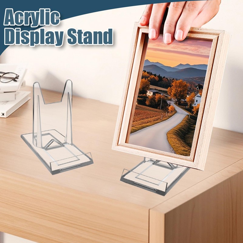 Bonsicoky 6 Pack Adjustable Clear Acrylic Book Display Stands