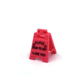 DWENT A-Shaped "I Love You" Sign - Pink Plastic Romantic Desk Decor, 5.6cm x 3.8cm Love Gifts for Her, Him, Girlfriend, Boyfriend, Valentine's Day & Anniversaries