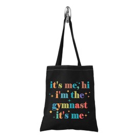 TSOTMO Gymnast Gymnastics Team Gift Gymnast Graduation Gift It's Me, Hi I'm The Gymnast It's Me Bag Gift For Women (BLK-gymnast tote)